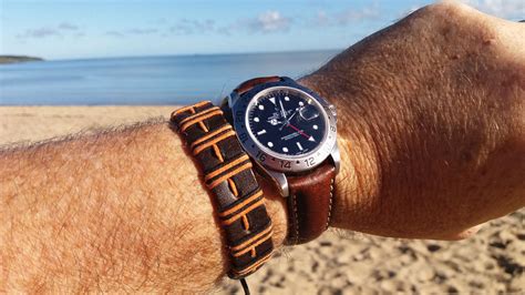 rolex explorer ii straps|Rolex explorer 36mm leather strap.